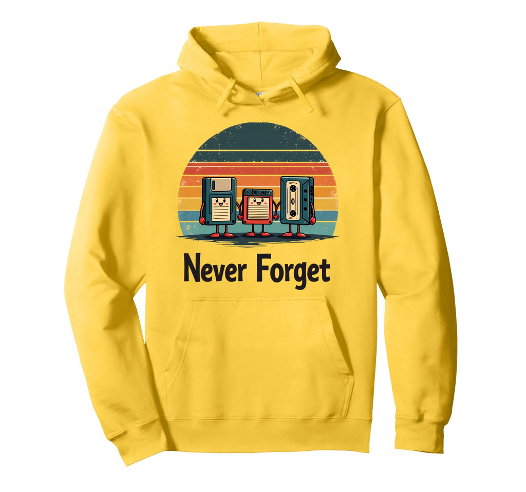 Never Forget Floppy Cassette Tape Hoodie - Streetwear Style Unisex - T-Shirt, Sweatshirt, Hoodie