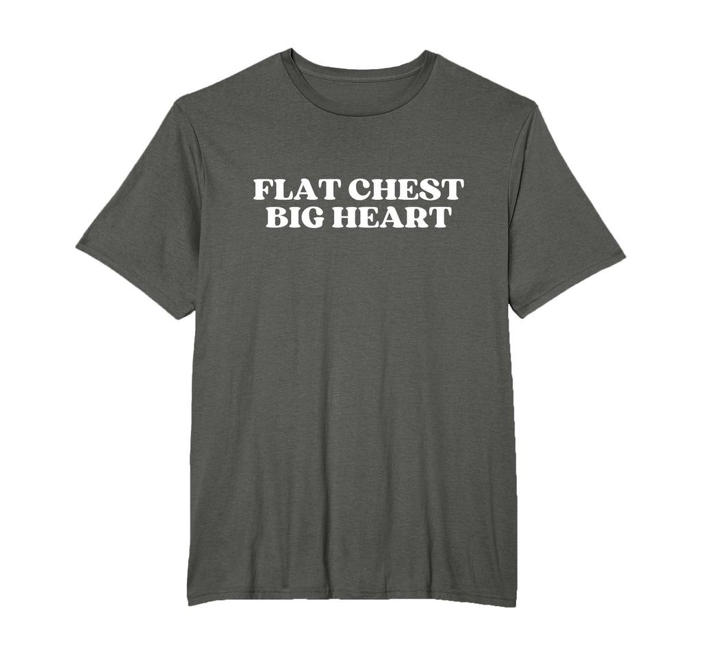 Flat Chest Big Heart Y2K Aesthetic T-Shirt - Graphic Print Men Women - T-Shirt, Sweatshirt, Hoodie