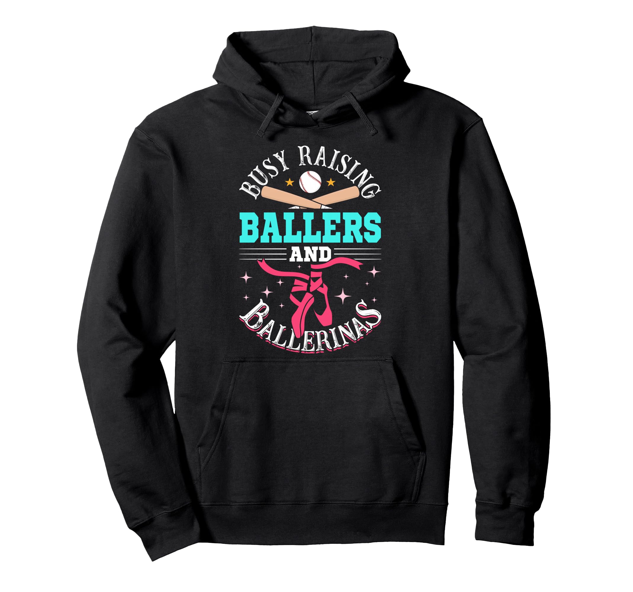 Baseball Dance Mom Busy Raising Ballers Hoodie - Graphic Print Unisex - T-Shirt, Sweatshirt, Hoodie