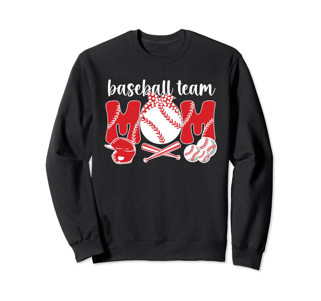 Baseball Team Mom Baseball Team Mama Sweatshirt - Unique Graphic Unisex - T-Shirt, Sweatshirt, Hoodie