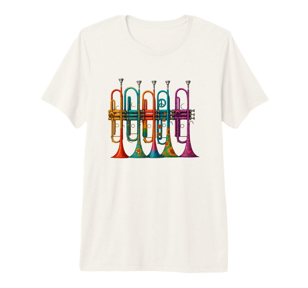 Trumpet Funny 80S Musician Tri Blend T-Shirt - Graphic Print Men Women - T-Shirt, Sweatshirt, Hoodie