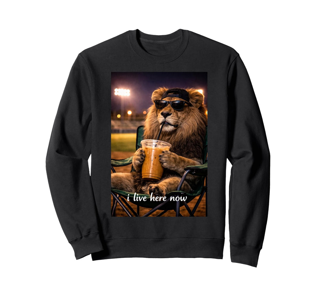 Funny Lion Ballfield Baseball Sweatshirt - Novelty Apparel for Adults - T-Shirt, Sweatshirt, Hoodie
