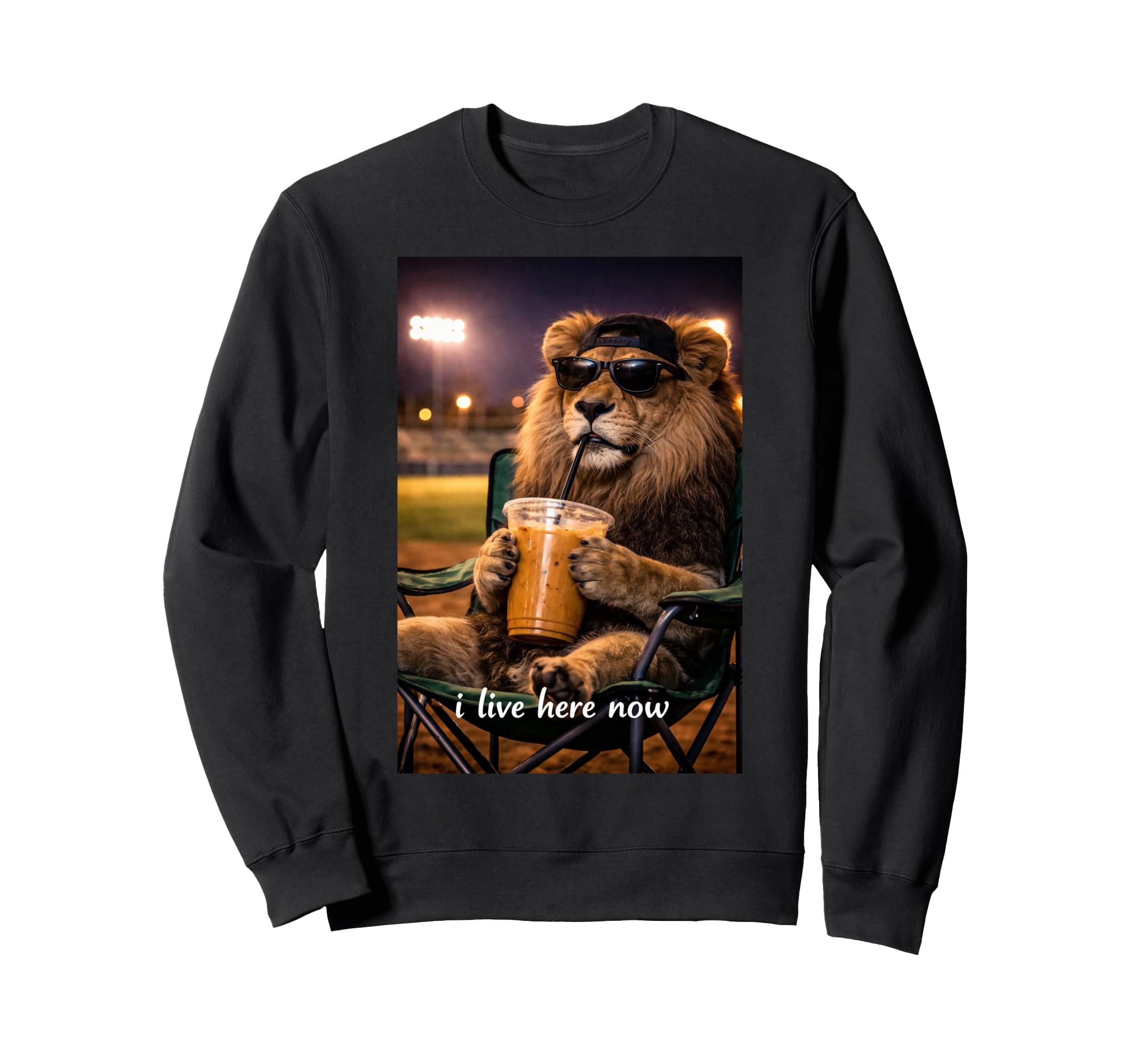 Funny Lion Ballfield Baseball Sweatshirt - Novelty Apparel for Adults - T-Shirt, Sweatshirt, Hoodie