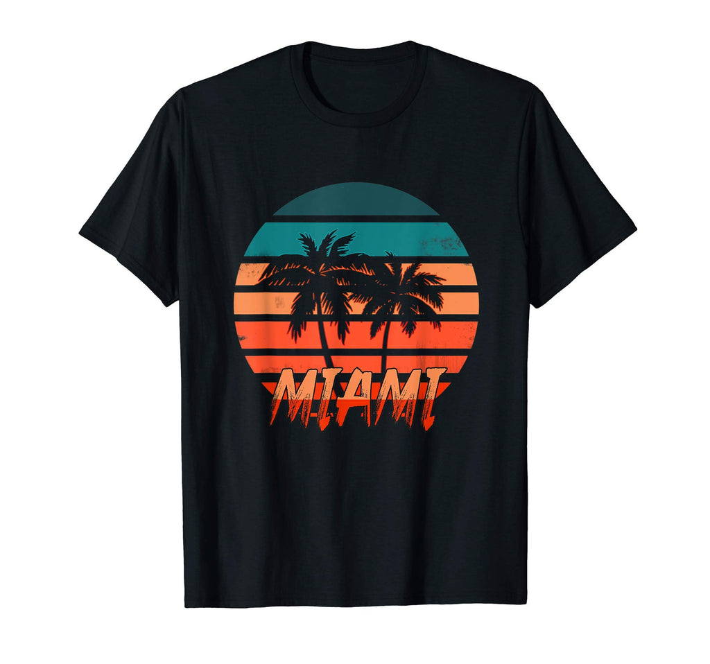 Miami Sunset And Palm Trees T-Shirt - Trendy Graphic Unisex - T-Shirt, Sweatshirt, Hoodie
