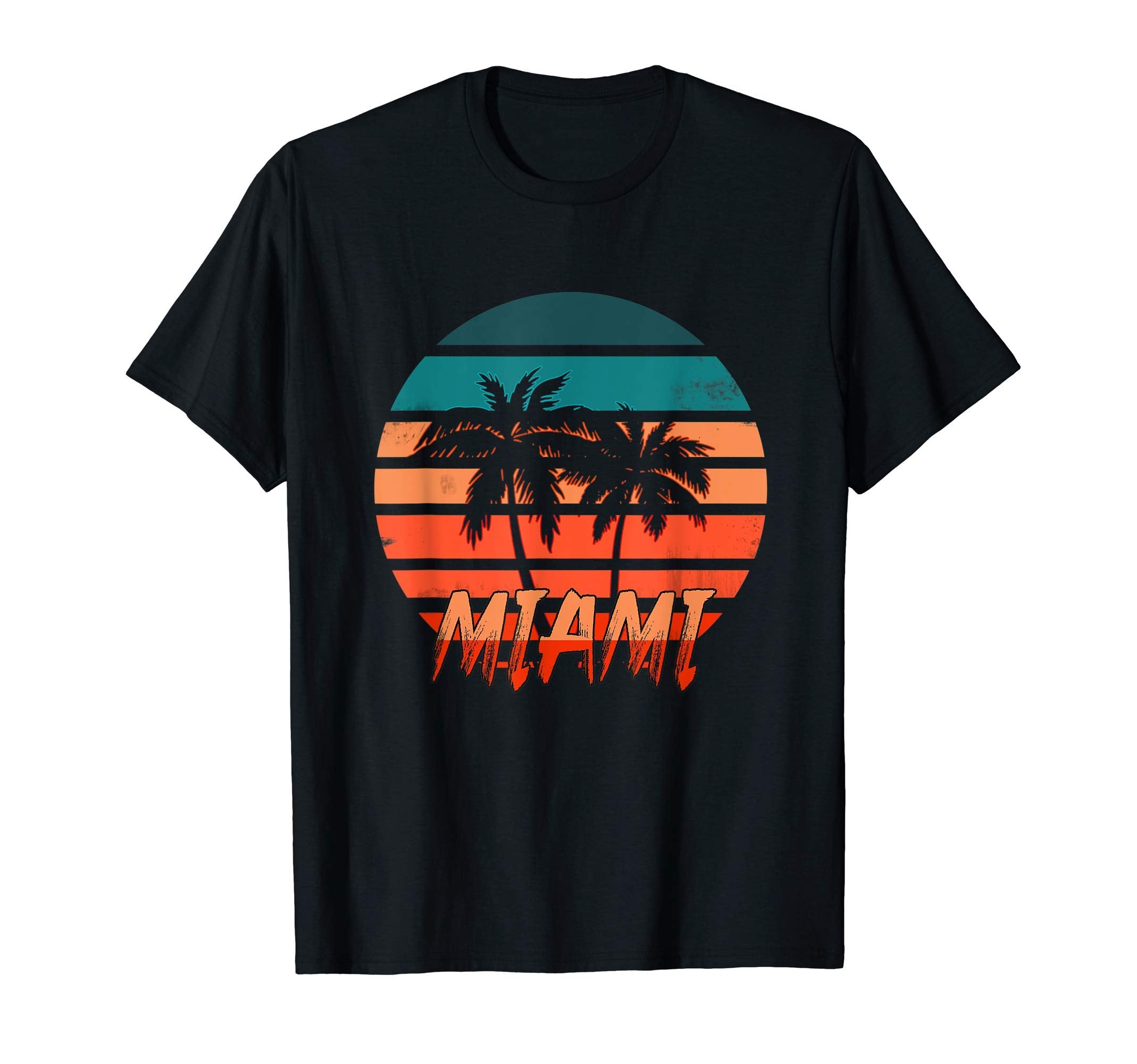 Miami Sunset And Palm Trees T-Shirt - Trendy Graphic Unisex - T-Shirt, Sweatshirt, Hoodie