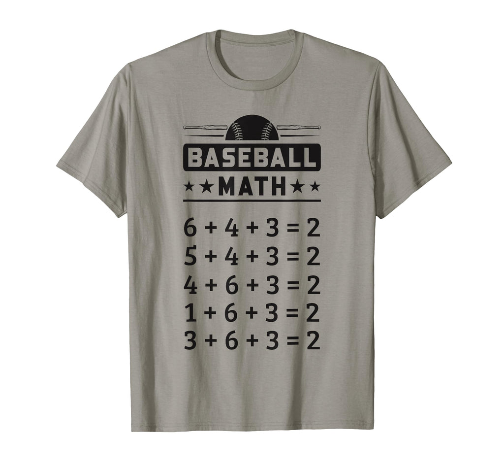 Baseball Math Double Play Funny T-Shirt - Unique Graphic for Adults - T-Shirt, Sweatshirt, Hoodie