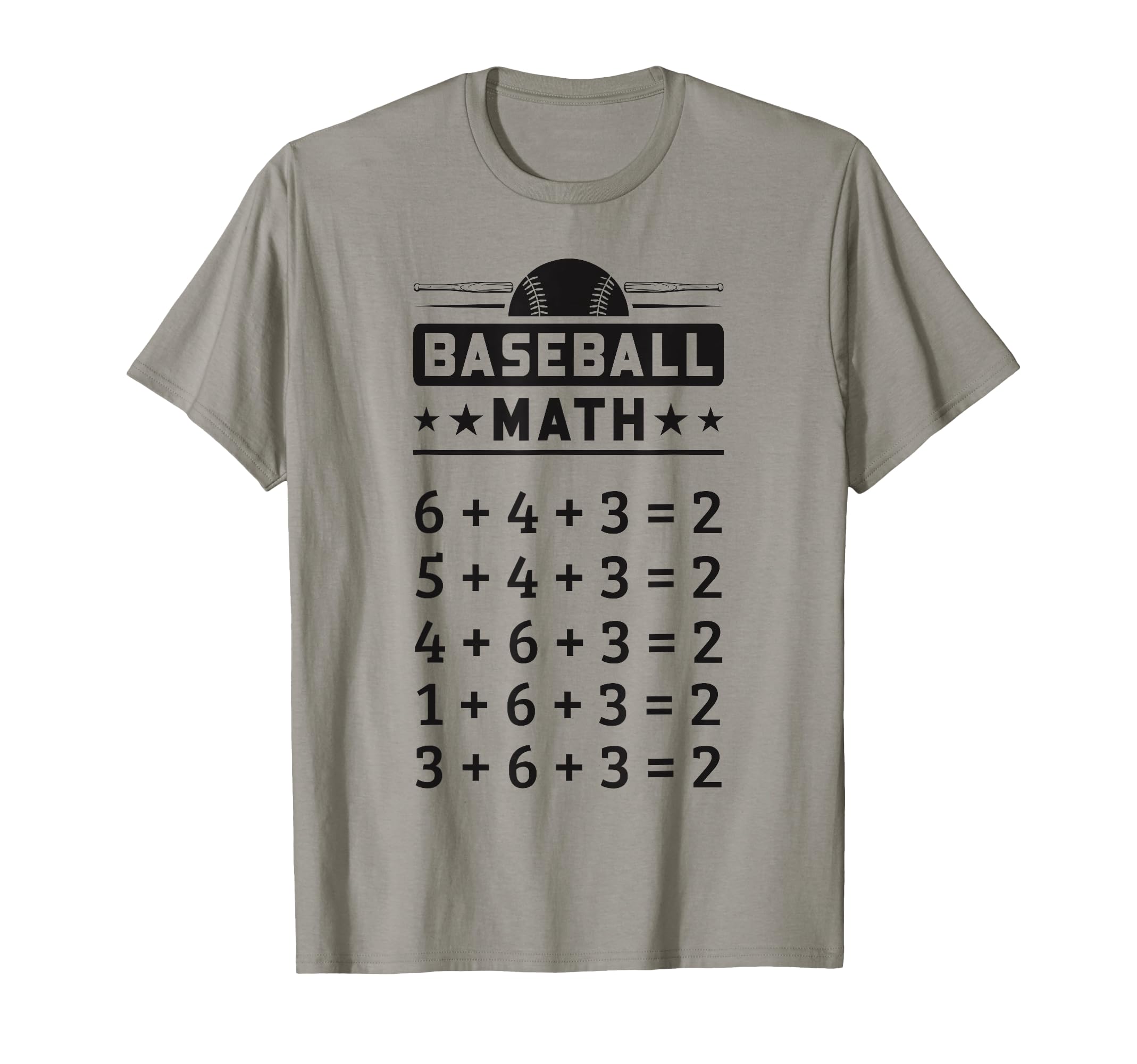 Baseball Math Double Play Funny T-Shirt - Unique Graphic for Adults - T-Shirt, Sweatshirt, Hoodie