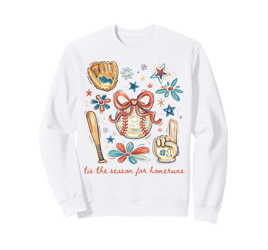 Baseball Mama Tis Season Homeruns Sweatshirt - Minimalist Print for Adults - T-Shirt, Sweatshirt, Hoodie