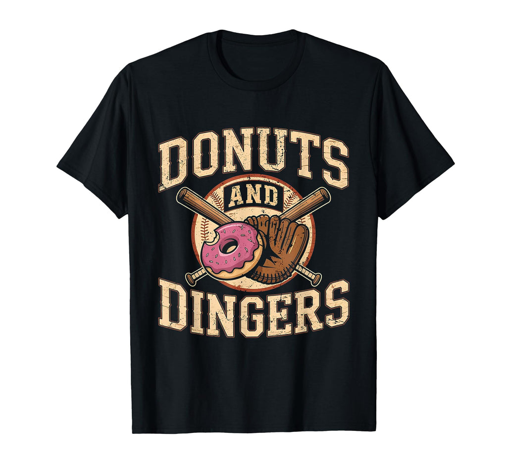Donuts And Dingers Funny Baseball T-Shirt - Minimalist Print for Adults - T-Shirt, Sweatshirt, Hoodie