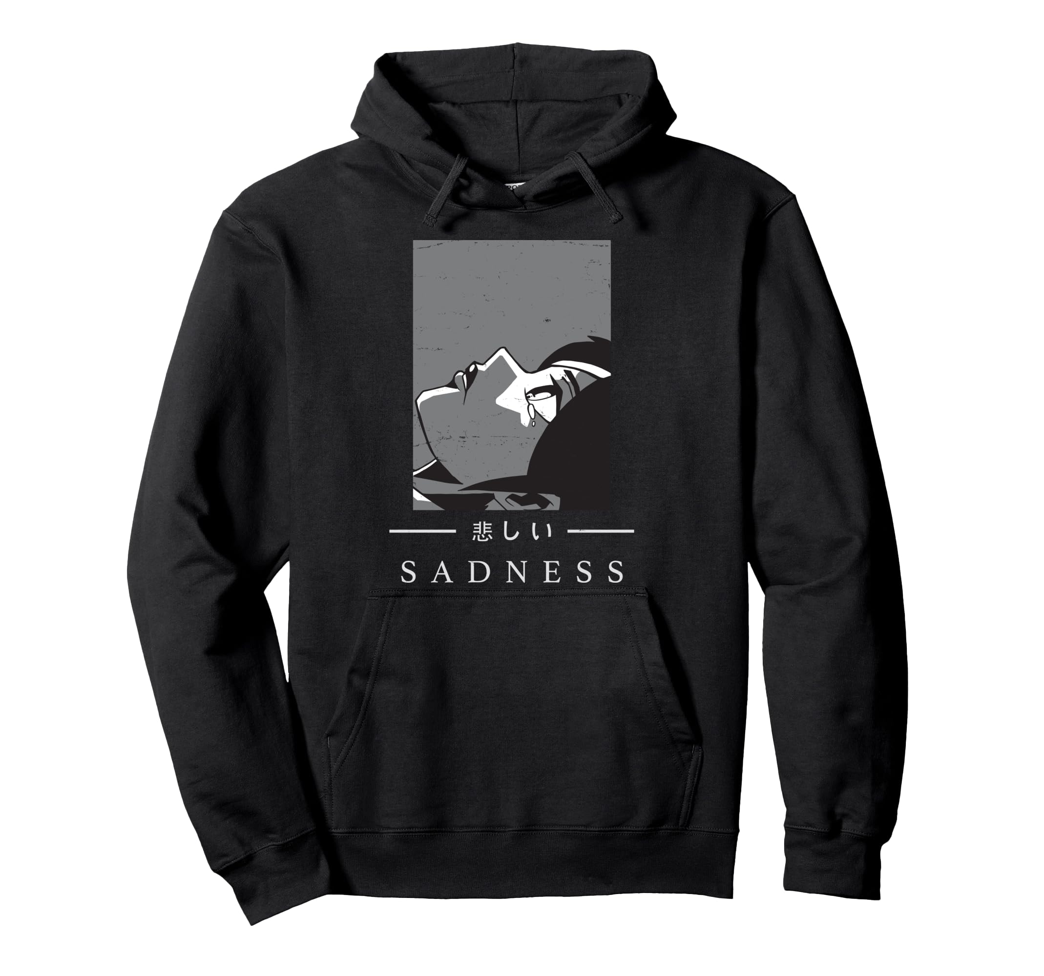 Anime Sad Japanese Art Aesthetic Hoodie - Casual Everyday Wear for Adults - T-Shirt, Sweatshirt, Hoodie