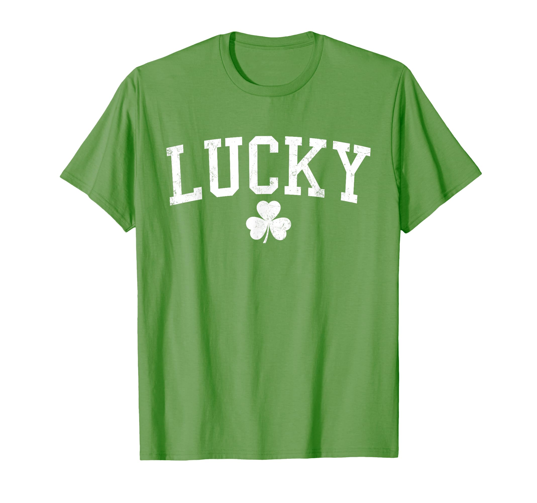 Lucky Shamrock Distressed St Patricks Day T-Shirt - Minimalist Print Unisex - T-Shirt, Sweatshirt, Hoodie