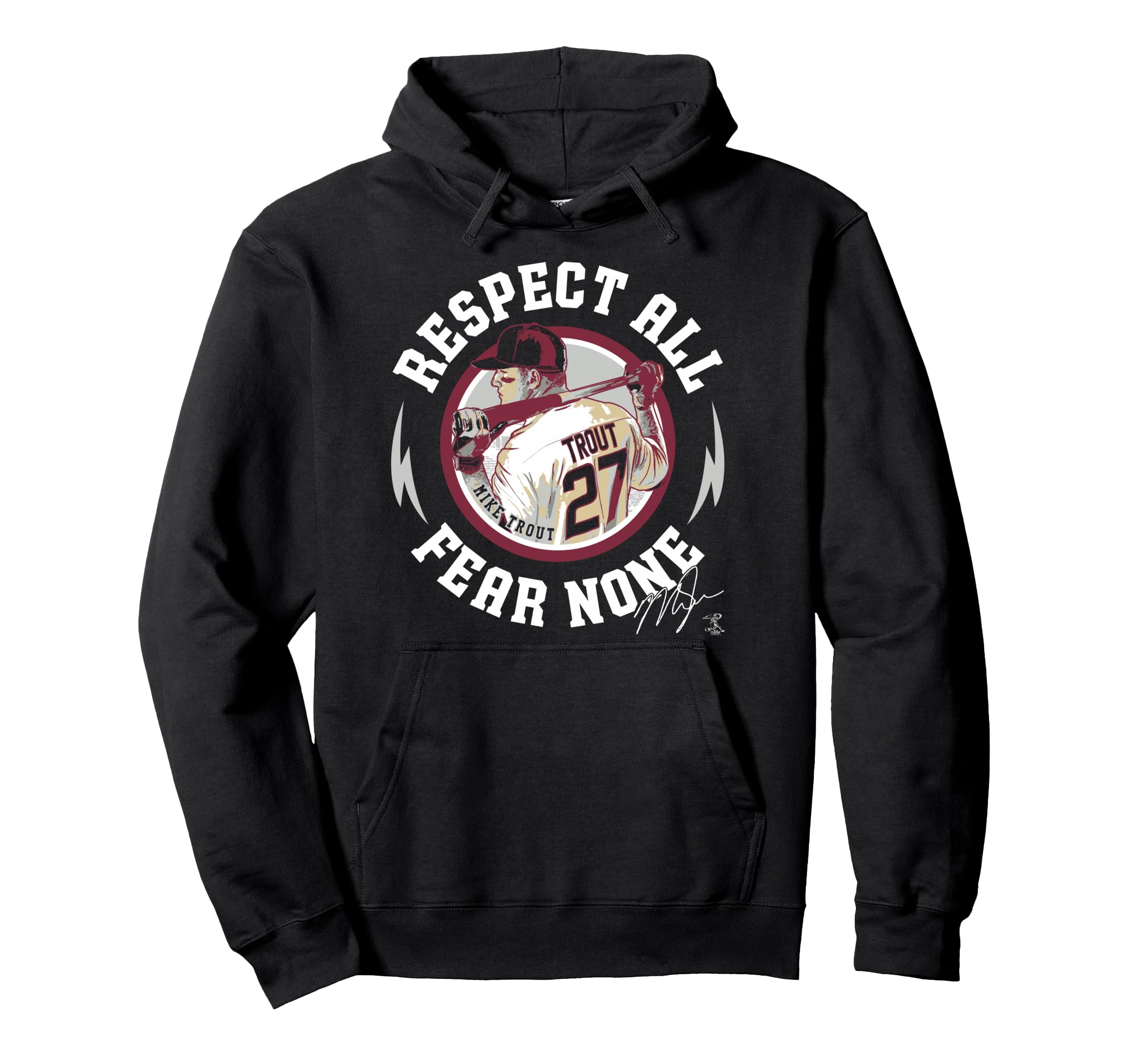 Mike Trout Respect All Fear None Hoodie - Aesthetic Graphic Unisex - T-Shirt, Sweatshirt, Hoodie