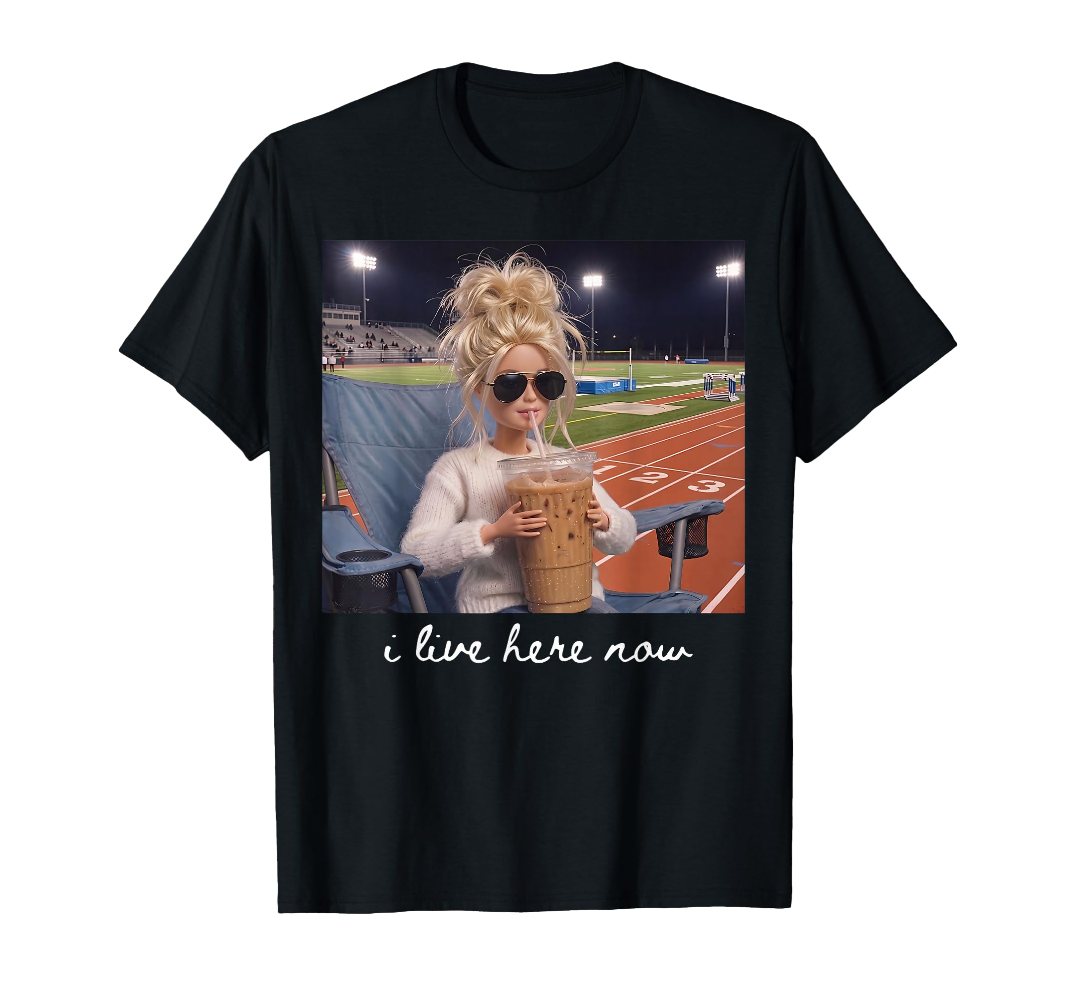 I Live Here Now Funny Ballfield T-Shirt - Graphic Print for Adults - T-Shirt, Sweatshirt, Hoodie