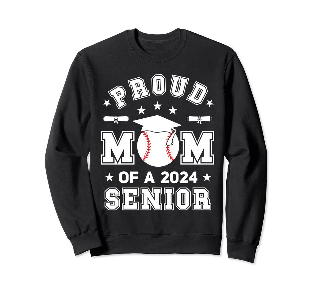 Proud Mom 2024 Senior Highschool Sweatshirt - Minimalist Print Men Women - T-Shirt, Sweatshirt, Hoodie