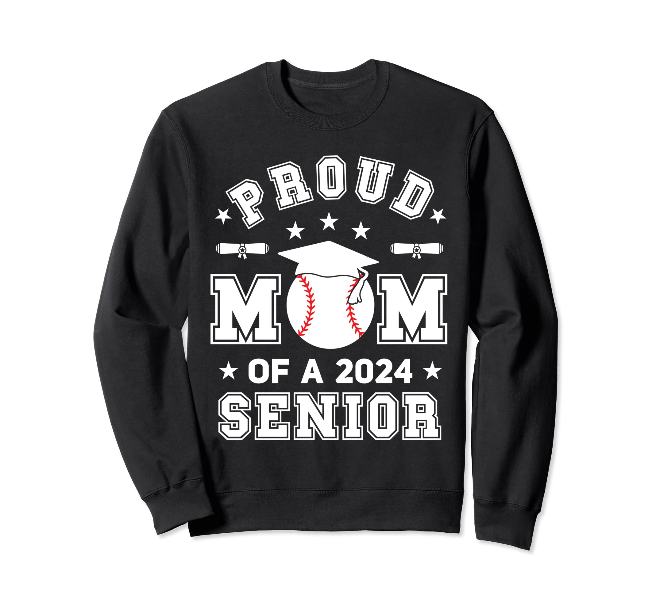 Proud Mom 2024 Senior Highschool Sweatshirt - Minimalist Print Men Women - T-Shirt, Sweatshirt, Hoodie