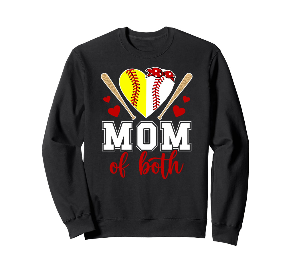 Mom Both Proud Softball Baseball Sweatshirt - Aesthetic Graphic Men Women - T-Shirt, Sweatshirt, Hoodie