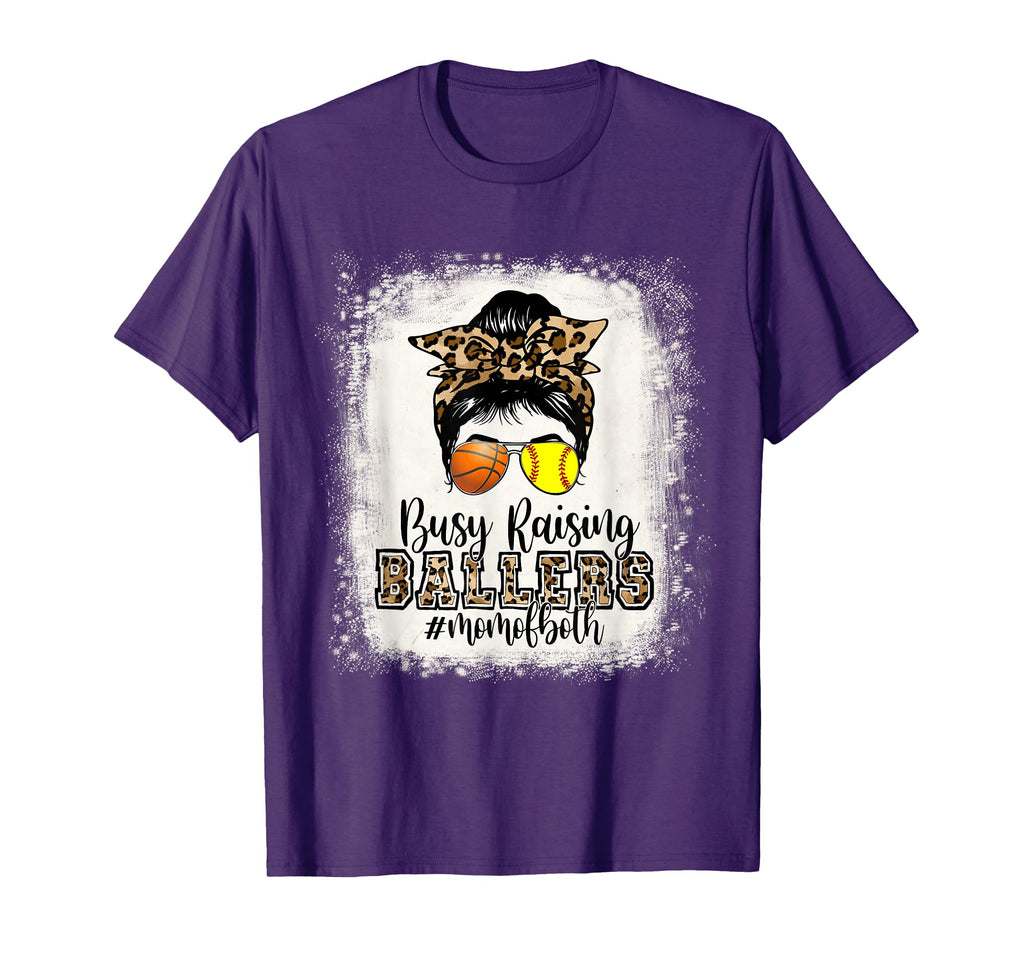 Busy Raising Ballers Mom Both T-Shirt - Aesthetic Graphic for Adults - T-Shirt, Sweatshirt, Hoodie