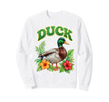 Duck Groovy Floral Duck Watercolor Sweatshirt - Unique Graphic for Adults - T-Shirt, Sweatshirt, Hoodie