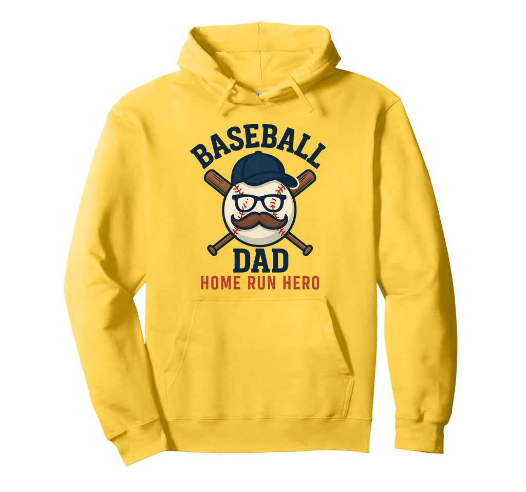 Baseball Dad Home Run Hero Funny Hoodie - Minimalist Print for Adults - T-Shirt, Sweatshirt, Hoodie