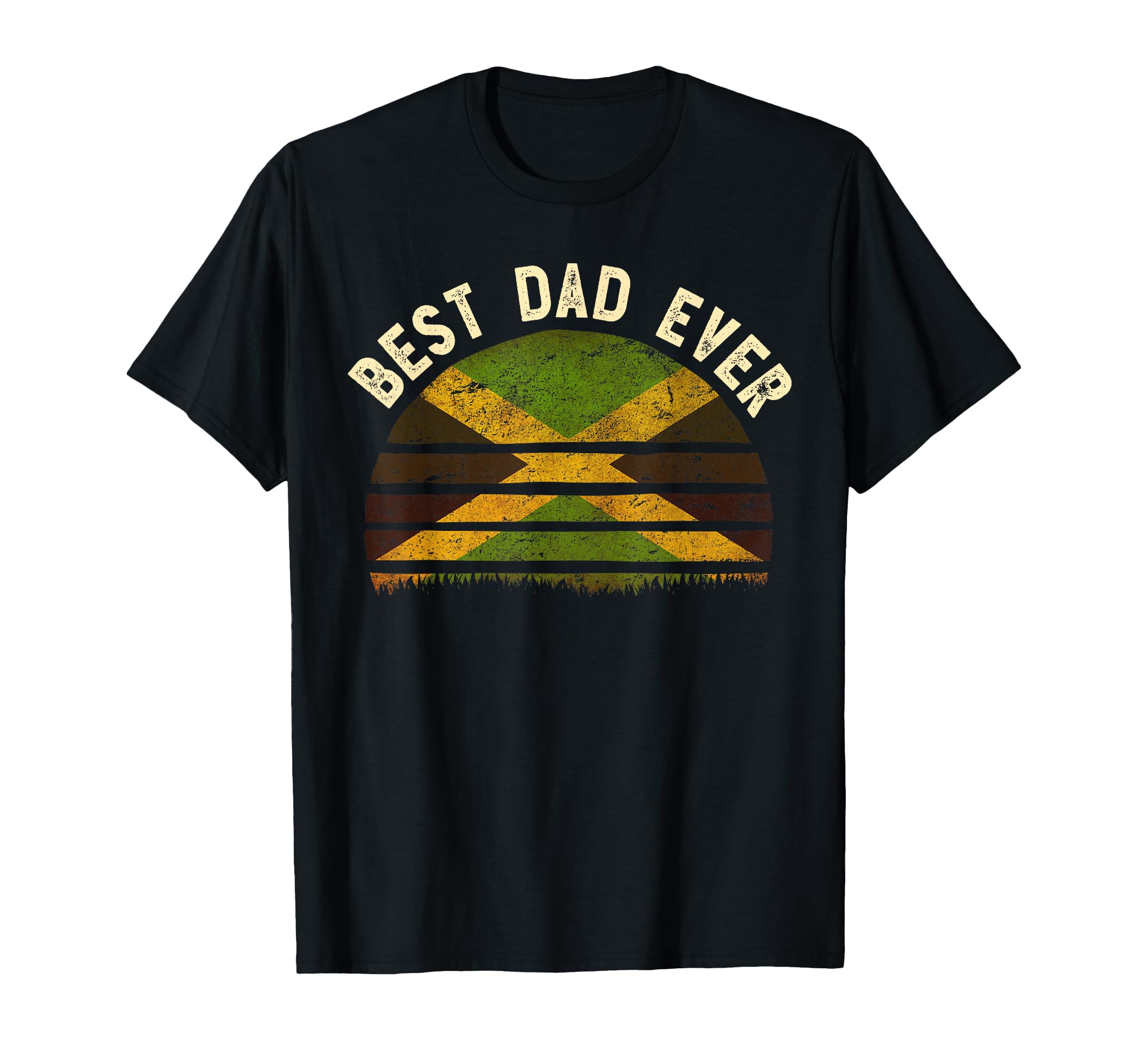 Best Dad Ever Jamaica Flag Sunset Art T-Shirt - Trendy Graphic Unisex - T-Shirt, Sweatshirt, Hoodie