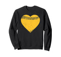 Yellow And Blue Baseball Heart Sweatshirt - Trendy Graphic for Adults - T-Shirt, Sweatshirt, Hoodie