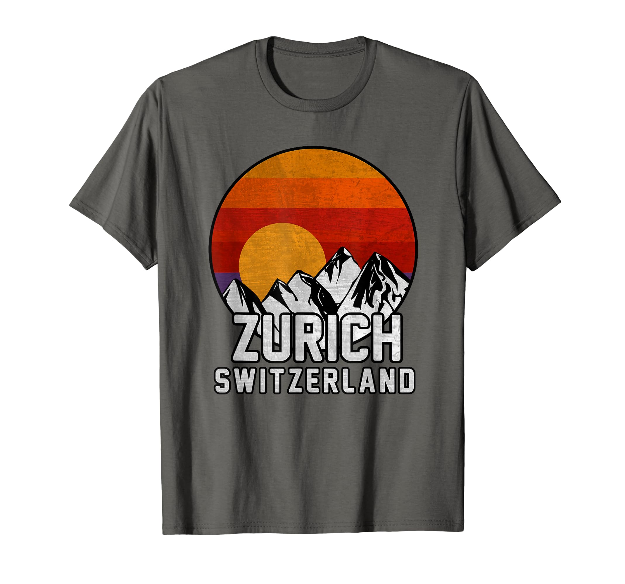 Zurich Mountain Sunset T-Shirt - Custom Art Print Unisex - T-Shirt, Sweatshirt, Hoodie