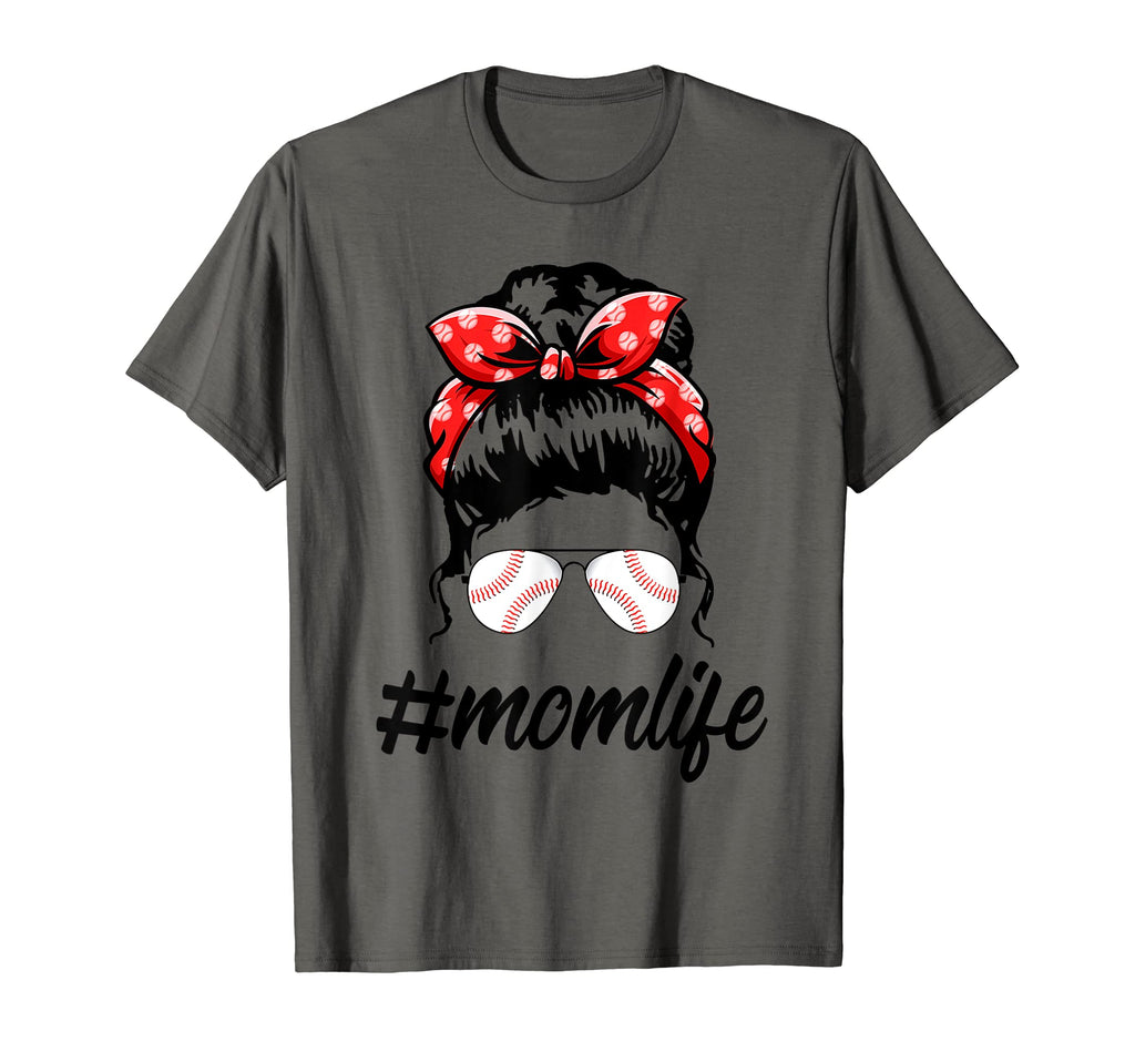 Momlife Baseball Mom Leopard Messy Bun T-Shirt - Trendy Graphic Men Women - T-Shirt, Sweatshirt, Hoodie