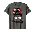 Momlife Baseball Mom Leopard Messy Bun T-Shirt - Trendy Graphic Men Women - T-Shirt, Sweatshirt, Hoodie