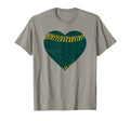 Green And Gold Baseball Heart T-Shirt - Aesthetic Graphic for Adults - T-Shirt, Sweatshirt, Hoodie