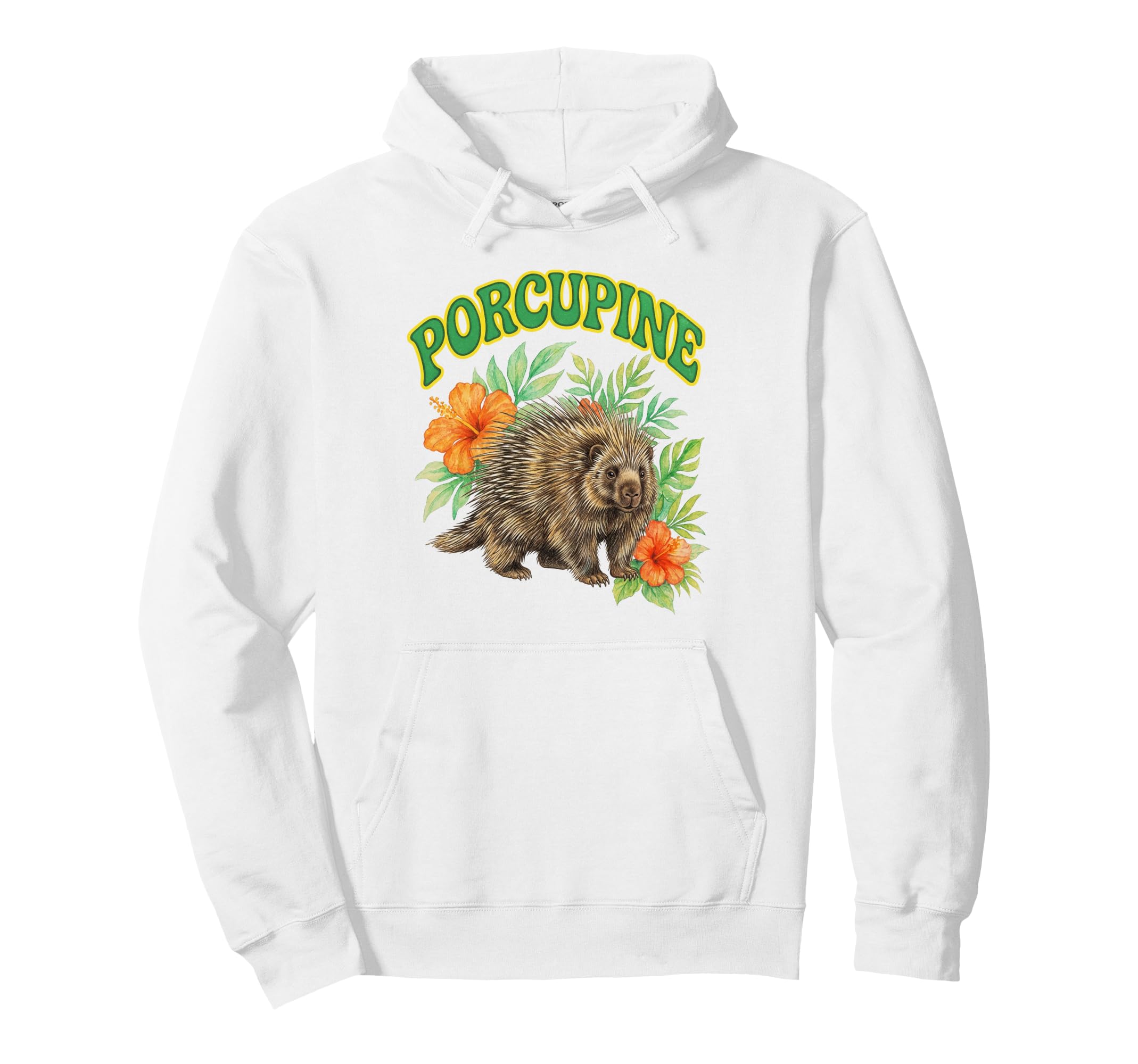 Porcupine Groovy Floral Porcupine Hoodie - Aesthetic Graphic Unisex - T-Shirt, Sweatshirt, Hoodie
