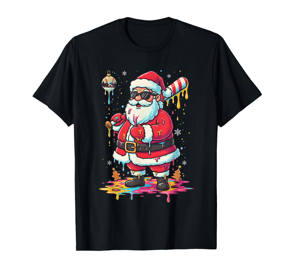 Baseball Santa Claus Drip T-Shirt - Custom Art Print for Adults - T-Shirt, Sweatshirt, Hoodie
