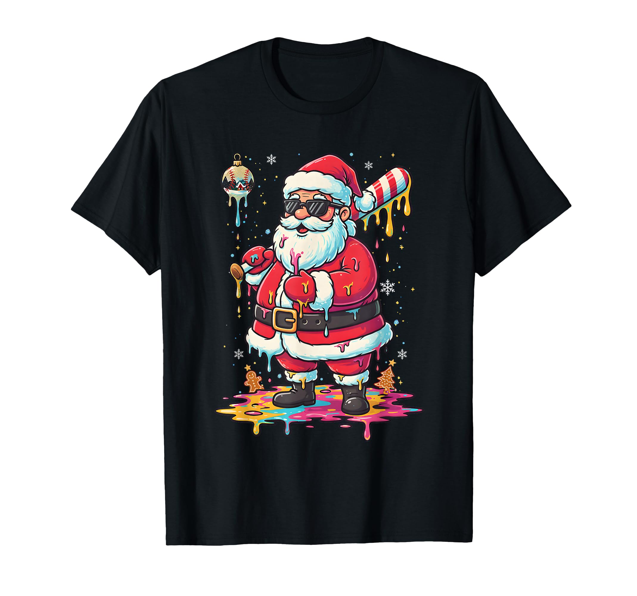 Baseball Santa Claus Drip T-Shirt - Custom Art Print for Adults - T-Shirt, Sweatshirt, Hoodie