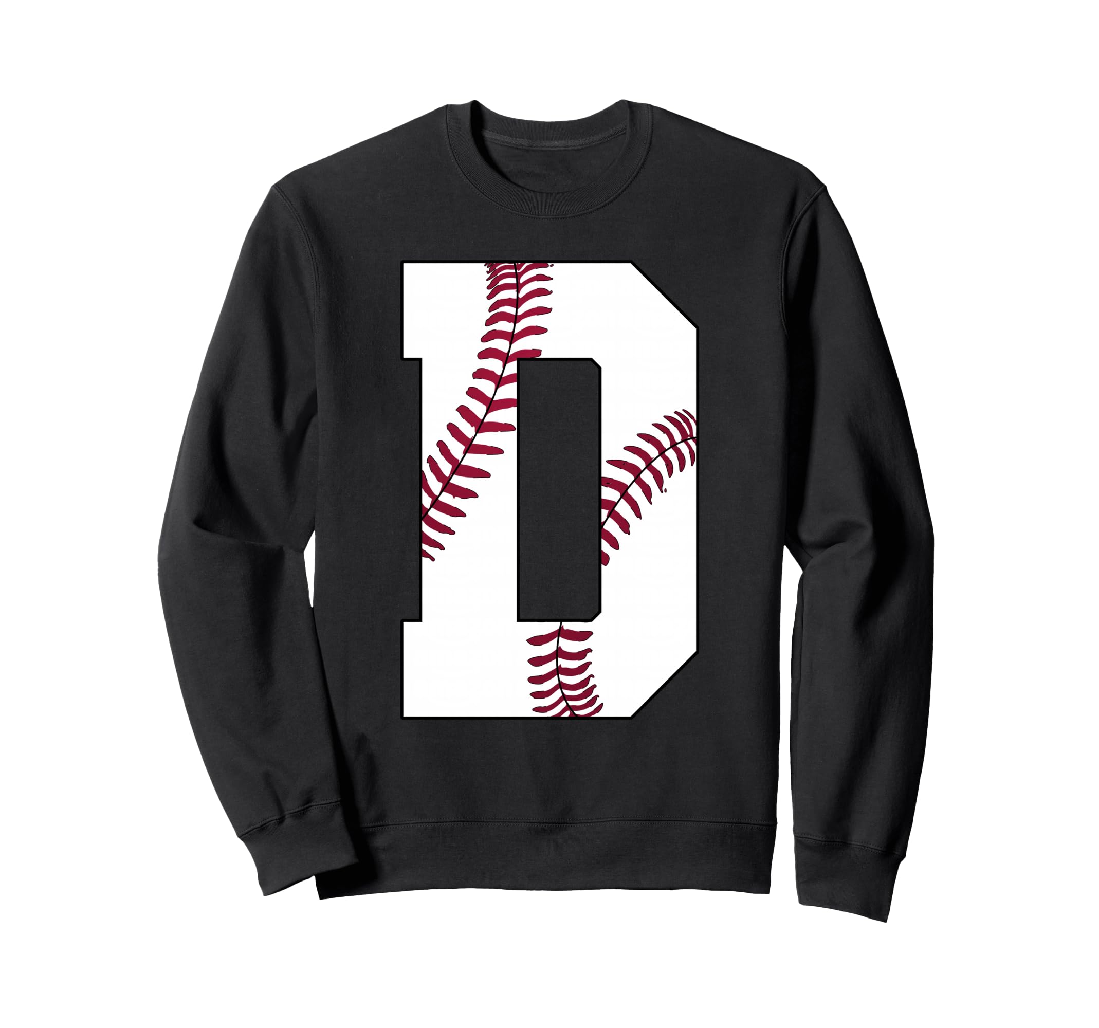 D Baseball Initial Personalized Letter Sweatshirt - Unique Graphic Unisex - T-Shirt, Sweatshirt, Hoodie