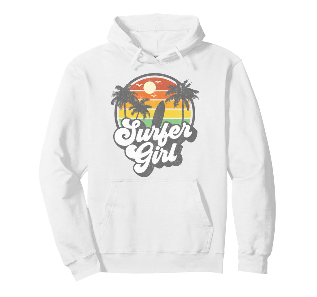 Surfer Beach 70S Surfing Vacation Hoodie - Fun Novelty Design Men Women - T-Shirt, Sweatshirt, Hoodie