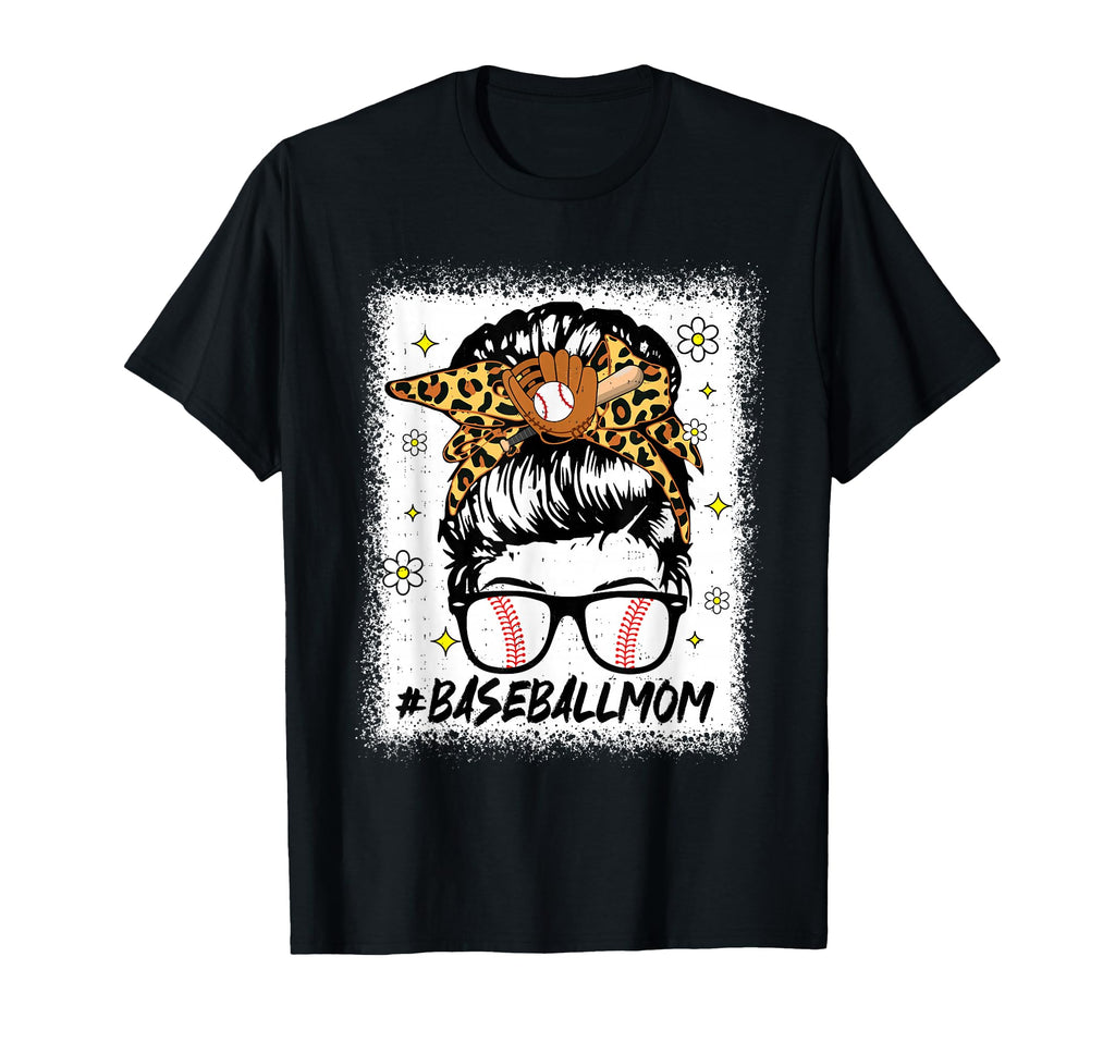 Leopard Baseball Mom Mama Both Mothers Day T-Shirt - Unique Graphic Unisex - T-Shirt, Sweatshirt, Hoodie