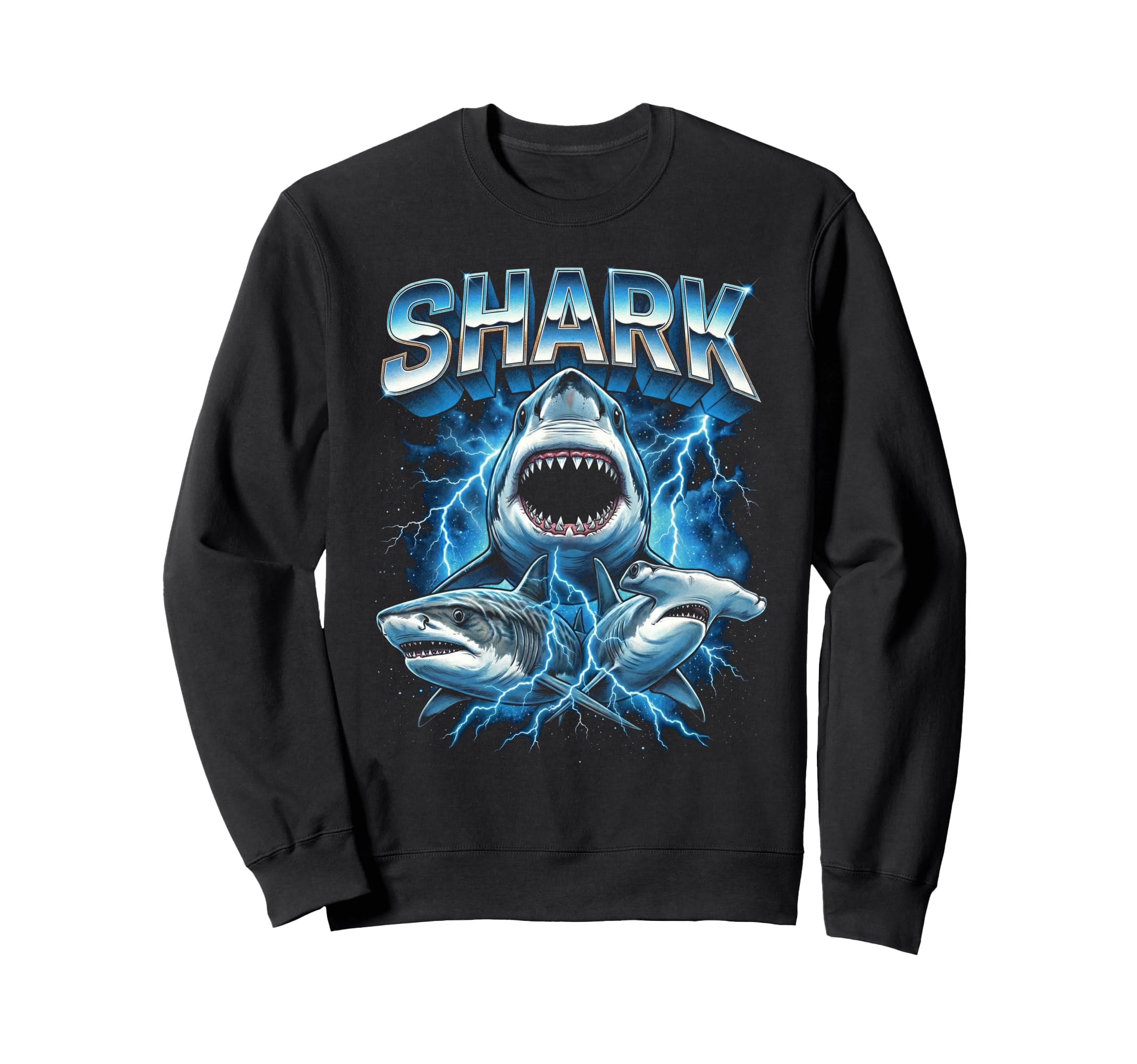 Shark 80S Funny Ocean Wildlife 90S Sweatshirt - Custom Art Print for Adults - T-Shirt, Sweatshirt, Hoodie