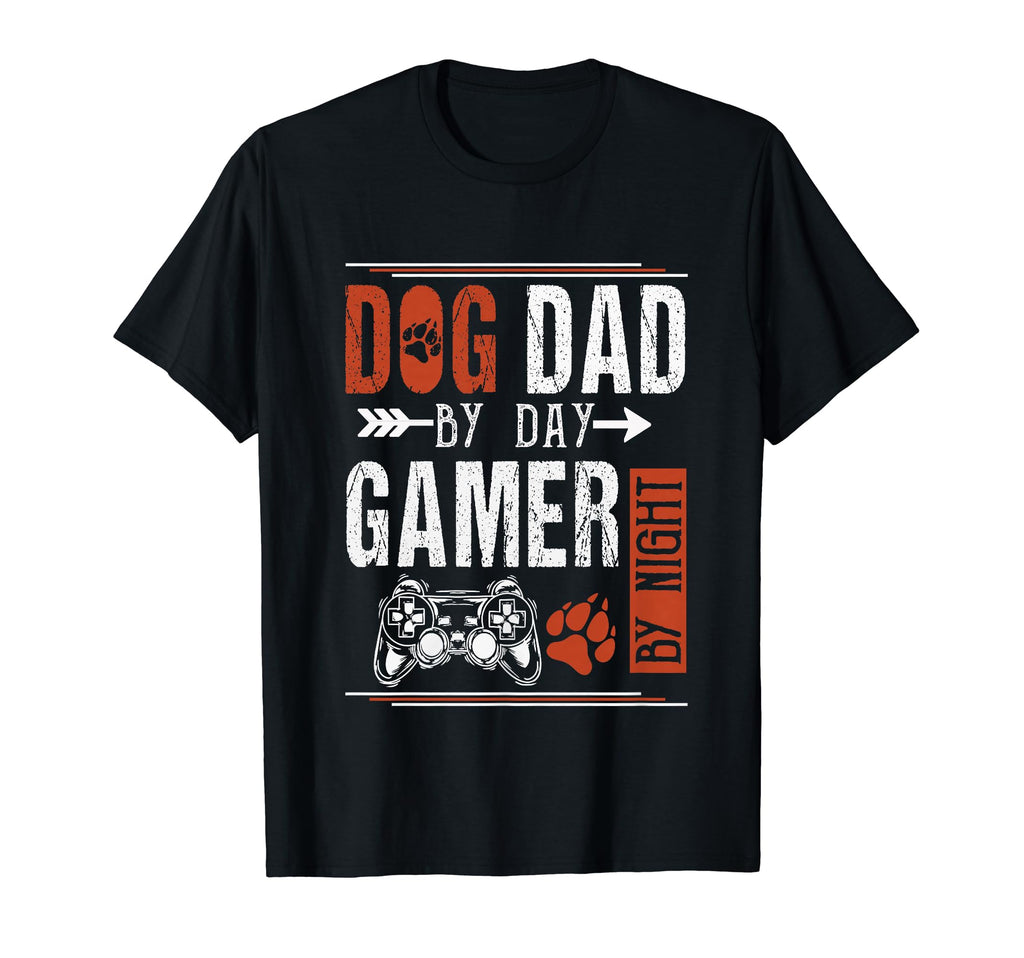 Mens Dog Dad Day Gamer Night T-Shirt - Fun Novelty Design for Adults - T-Shirt, Sweatshirt, Hoodie