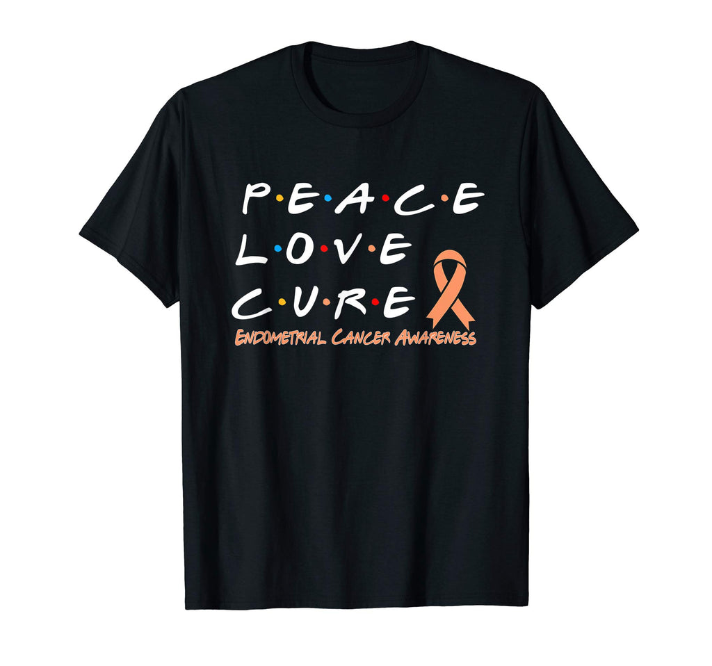 Endometrial Cancer Awareness Peace T-Shirt - Casual Everyday Wear Unisex - T-Shirt, Sweatshirt, Hoodie