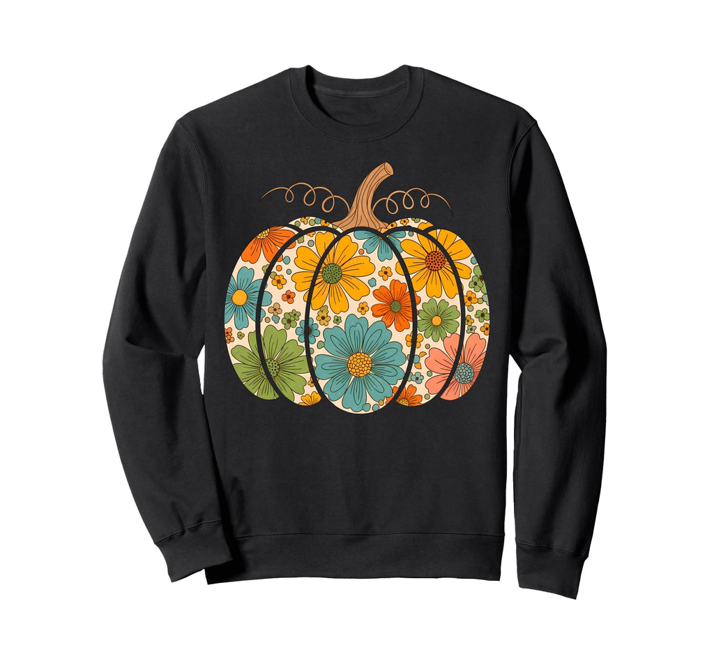 Flower Pumpkin Fall Boho Autumn Sweatshirt - Streetwear Style Unisex - T-Shirt, Sweatshirt, Hoodie