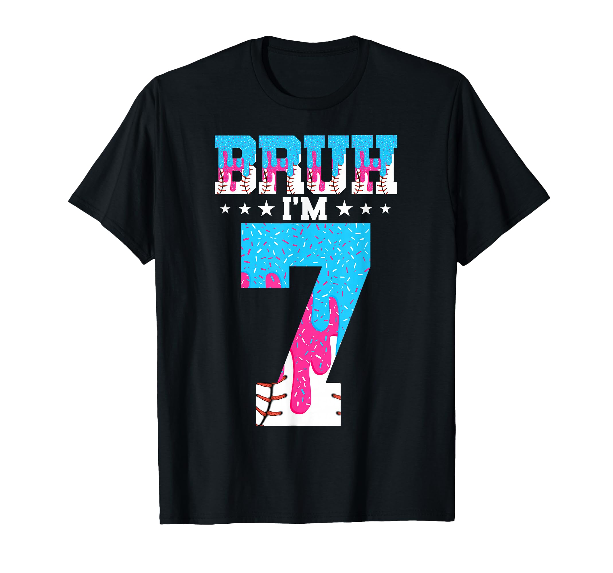 Bruh 7Th Birthday Baseball Ice Cream T-Shirt - Aesthetic Graphic Men Women - T-Shirt, Sweatshirt, Hoodie