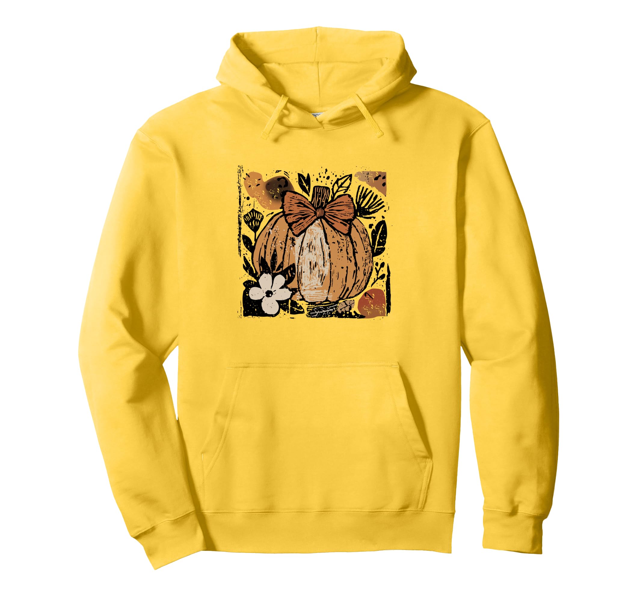 Boho Pumpkin Floral Halloween Fall Hoodie - Minimalist Print Men Women - T-Shirt, Sweatshirt, Hoodie