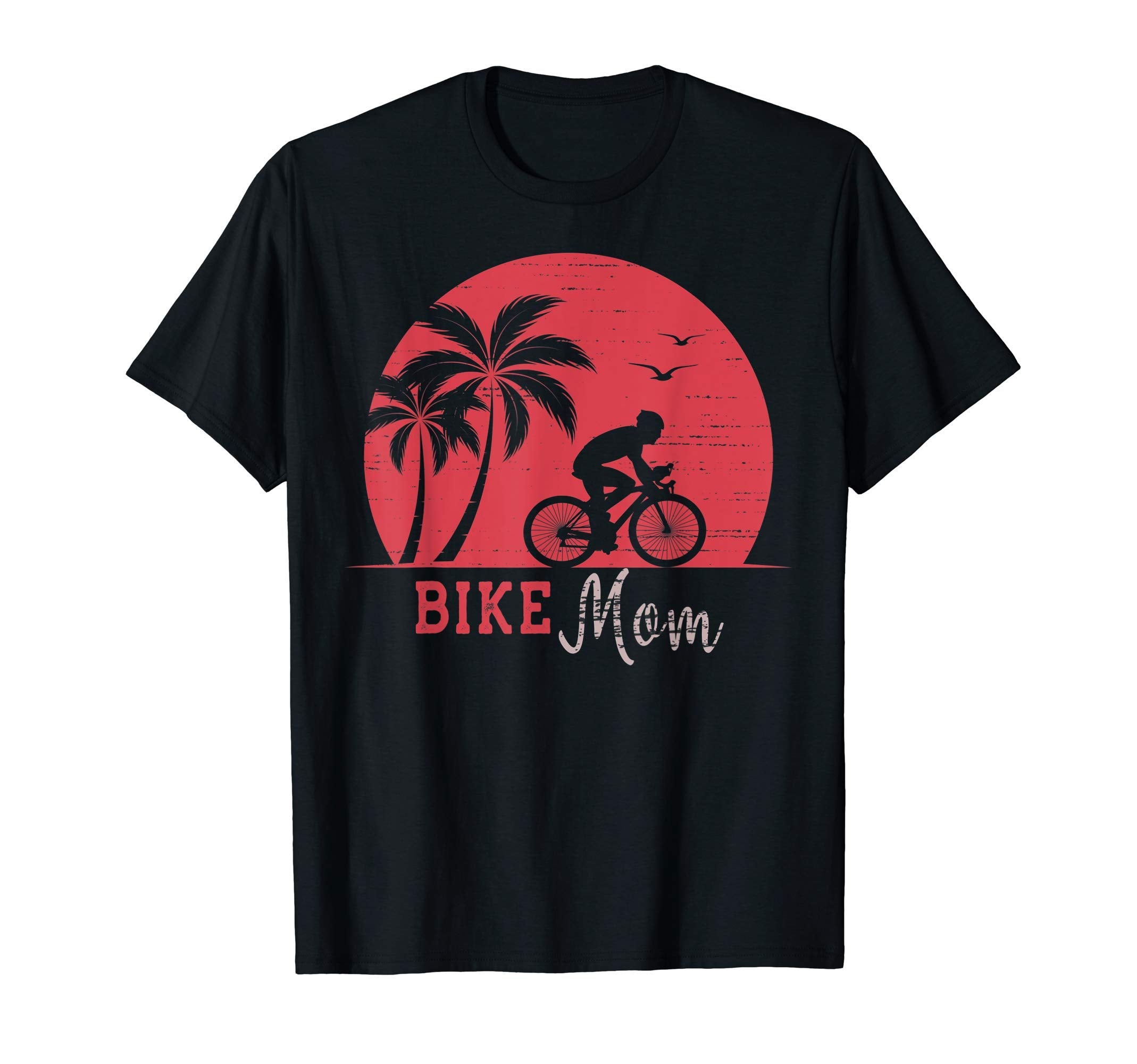 Bike Mom Red Sunset T-Shirt - Trendy Graphic Unisex - T-Shirt, Sweatshirt, Hoodie