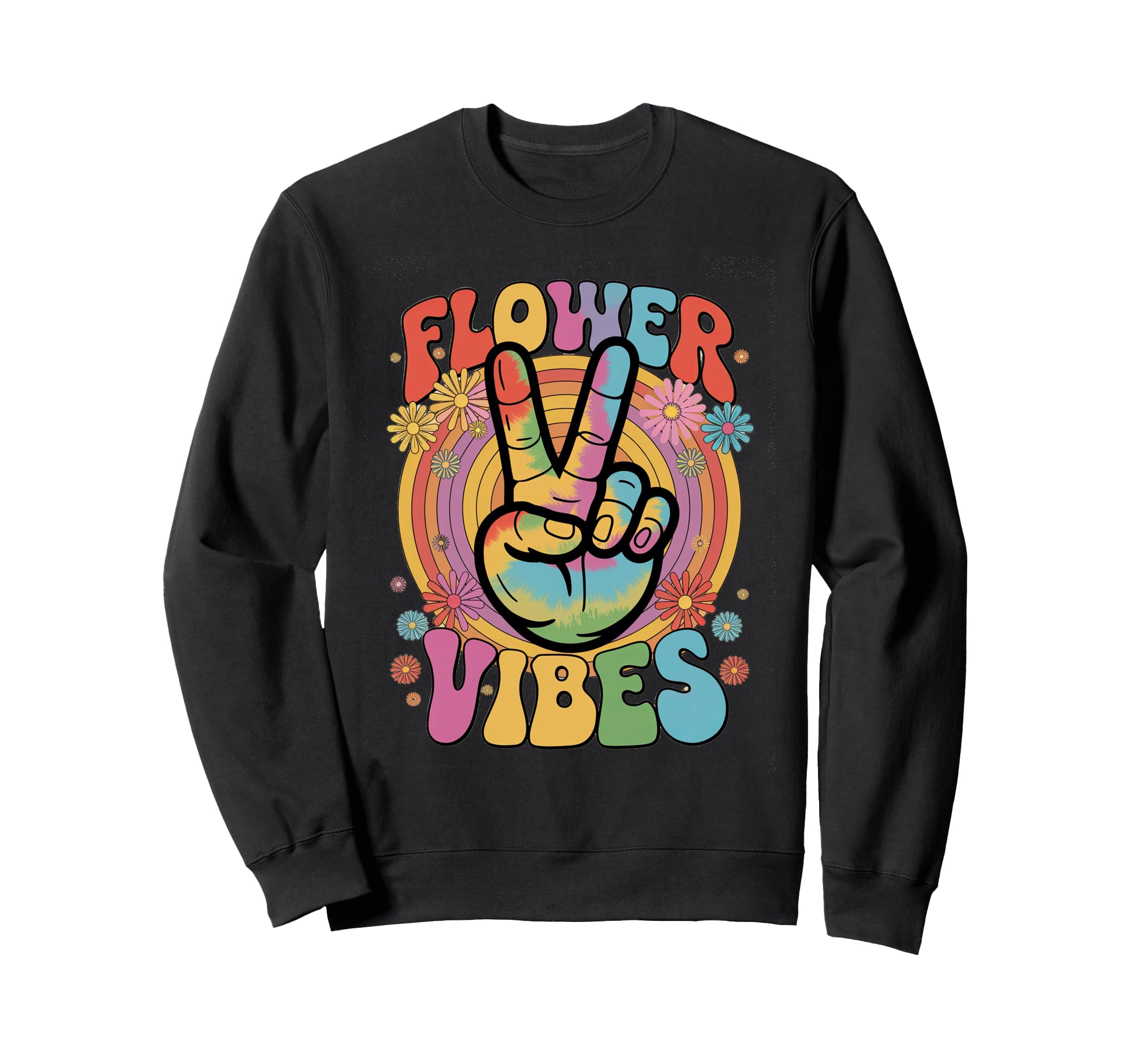 Groovy Flower Vibes Grooooovy Party Sweatshirt - Unique Graphic Men Women - T-Shirt, Sweatshirt, Hoodie