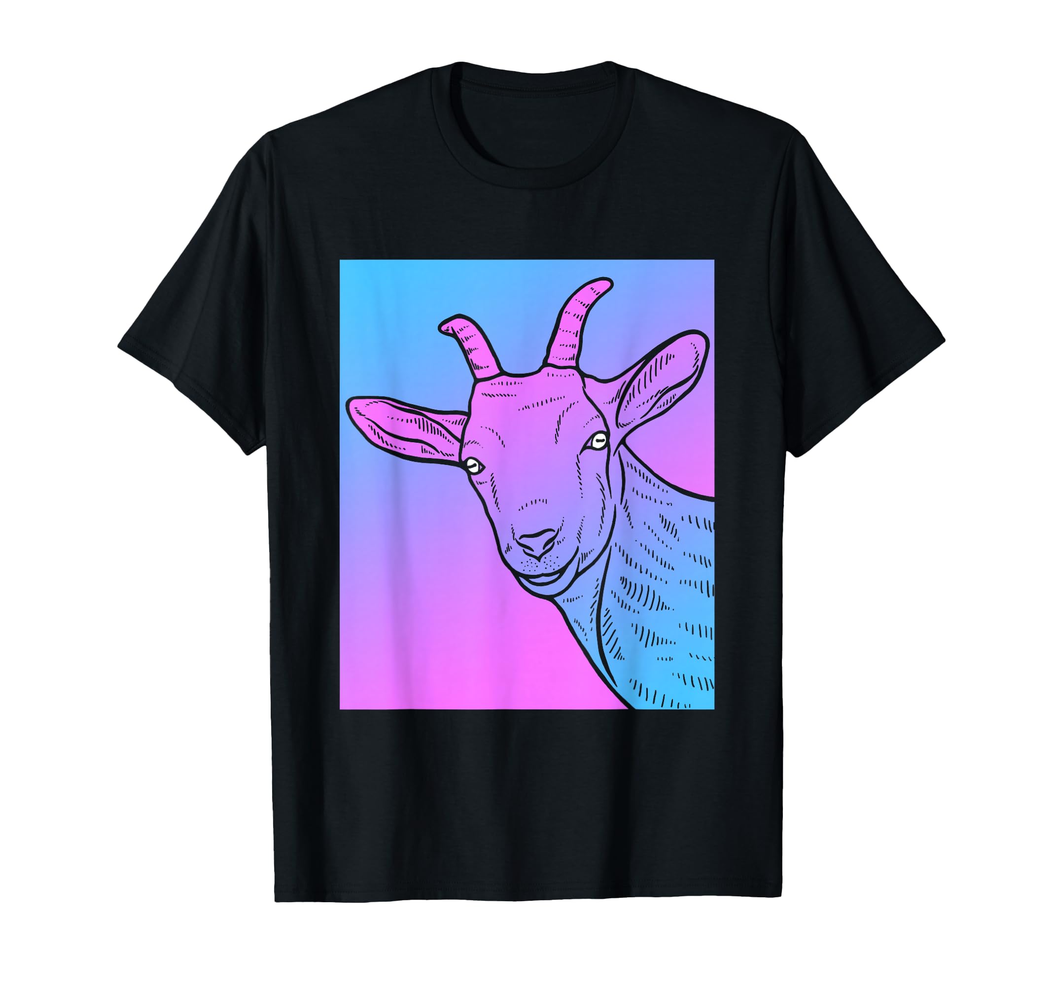 Vaporwave Goat Aesthetic Pastel Goth T-Shirt - Minimalist Print for Adults - T-Shirt, Sweatshirt, Hoodie