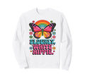 Elderly White Hippie Vibe Butterfly Sweatshirt - Graphic Print for Adults - T-Shirt, Sweatshirt, Hoodie