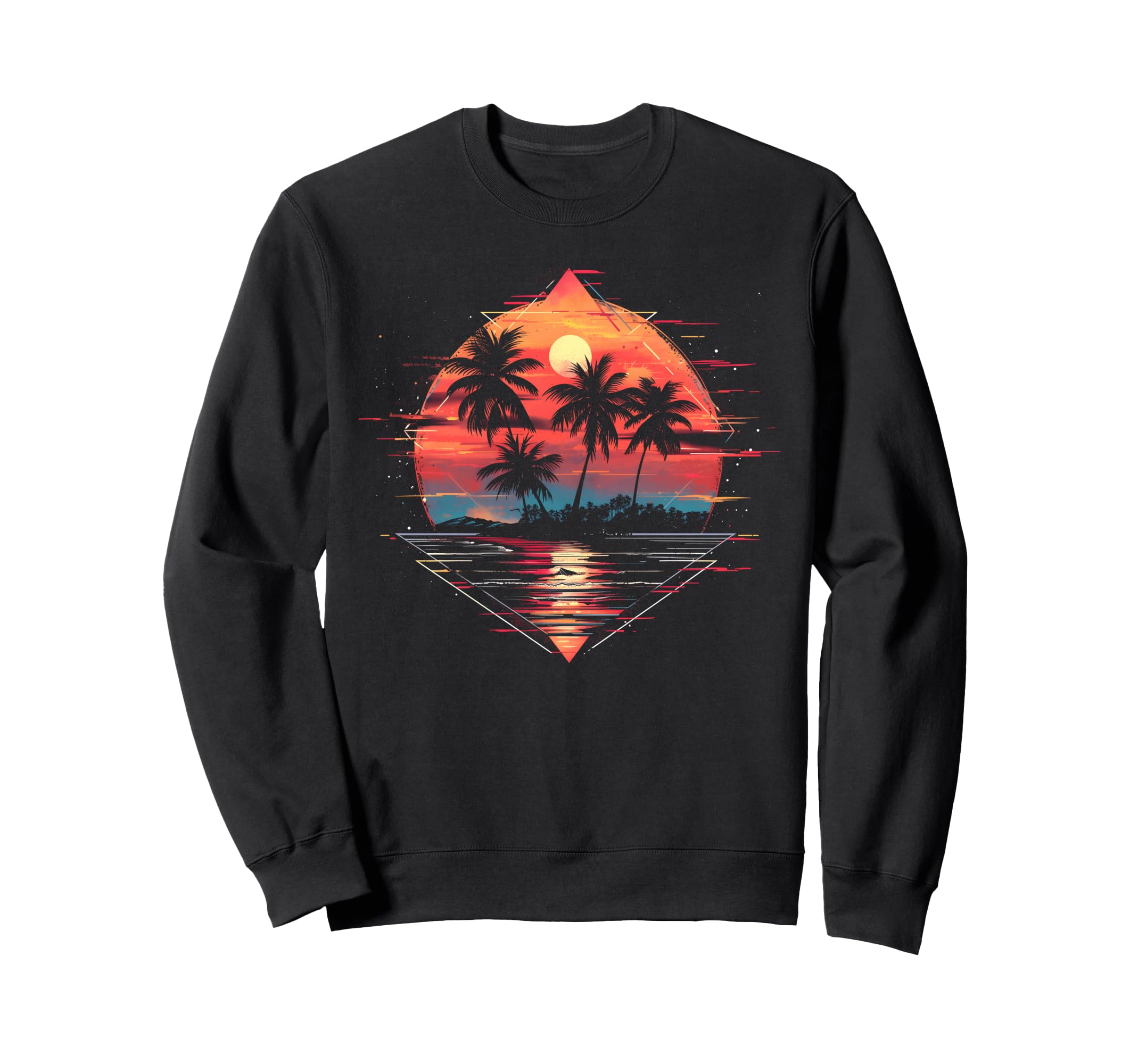 1980S 1990S Retrowave Palm Trees Sweatshirt - Graphic Print Men Women - T-Shirt, Sweatshirt, Hoodie