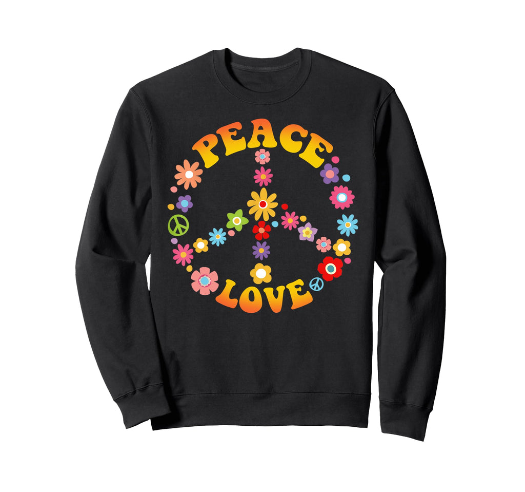 Peace Sign Love 60S 70S Costume Sweatshirt - Trendy Graphic for Adults - T-Shirt, Sweatshirt, Hoodie