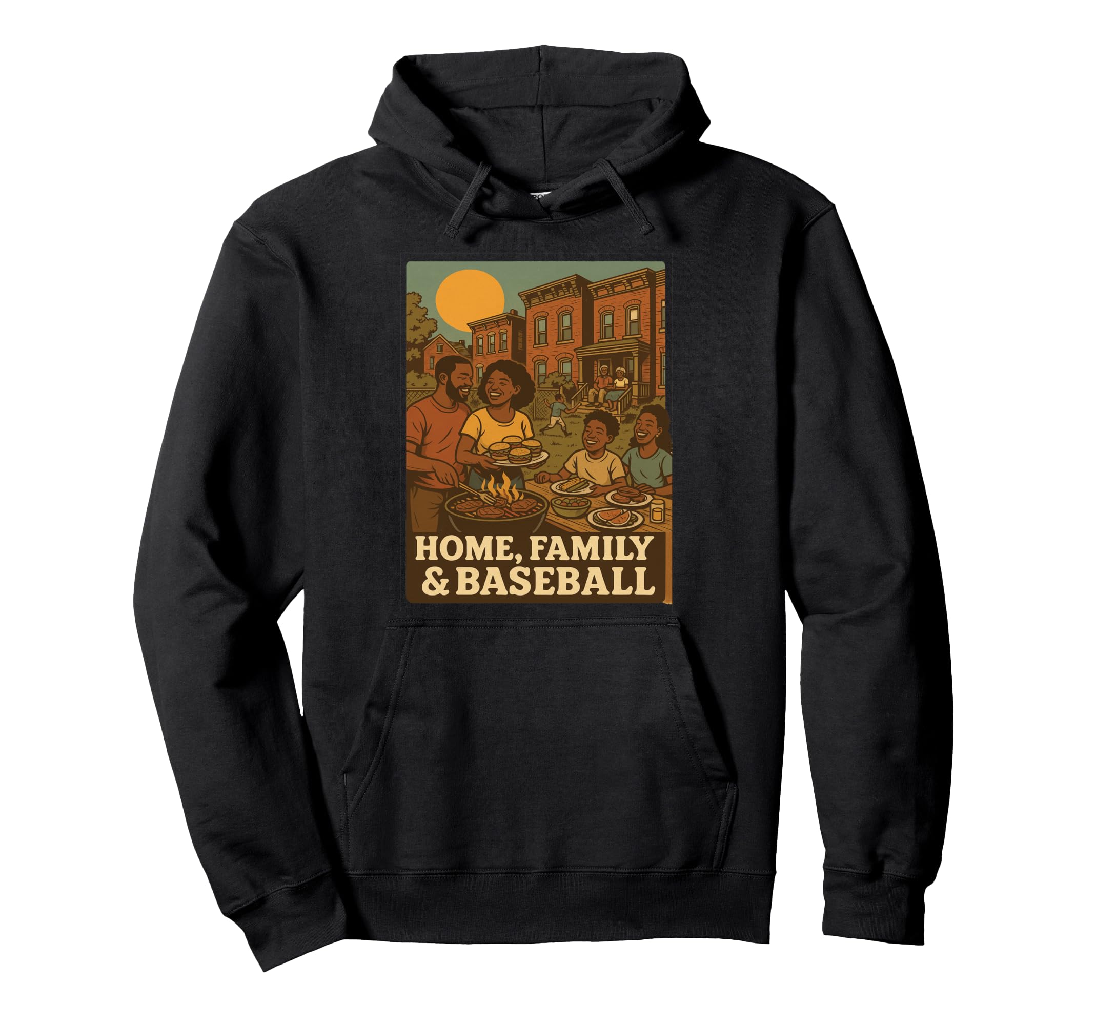 Home Family And Baseball Backyard Hoodie - Streetwear Style Men Women - T-Shirt, Sweatshirt, Hoodie