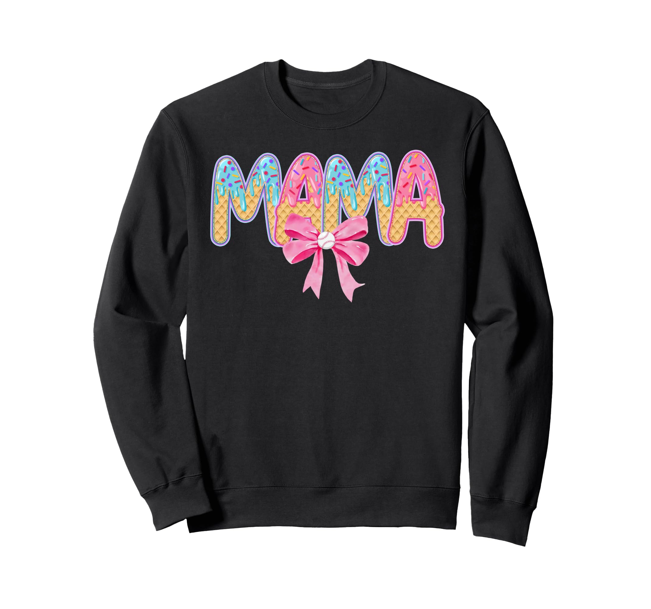 Baseball Mama Drip Bow Baseball Ice Sweatshirt - Minimalist Print Unisex - T-Shirt, Sweatshirt, Hoodie