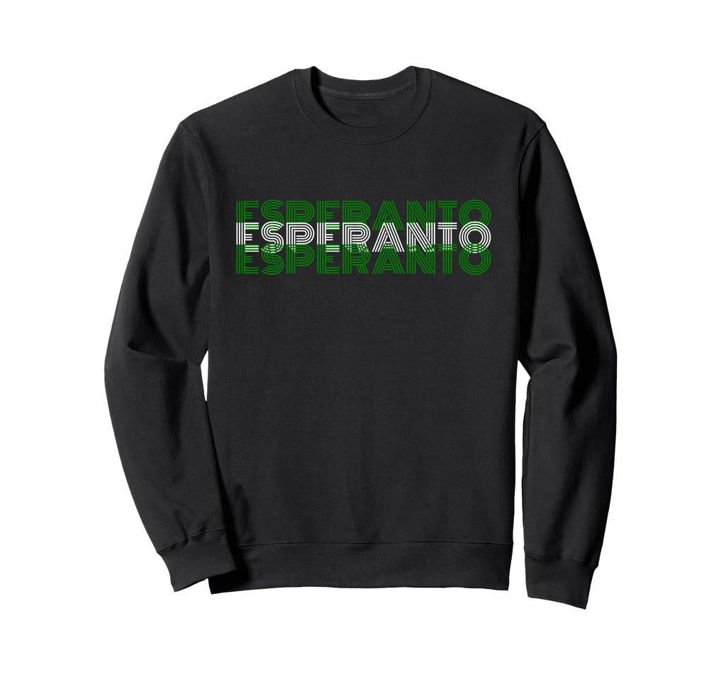 Esperanto 70S Language Text Sweatshirt - Fun Novelty Design for Adults - T-Shirt, Sweatshirt, Hoodie